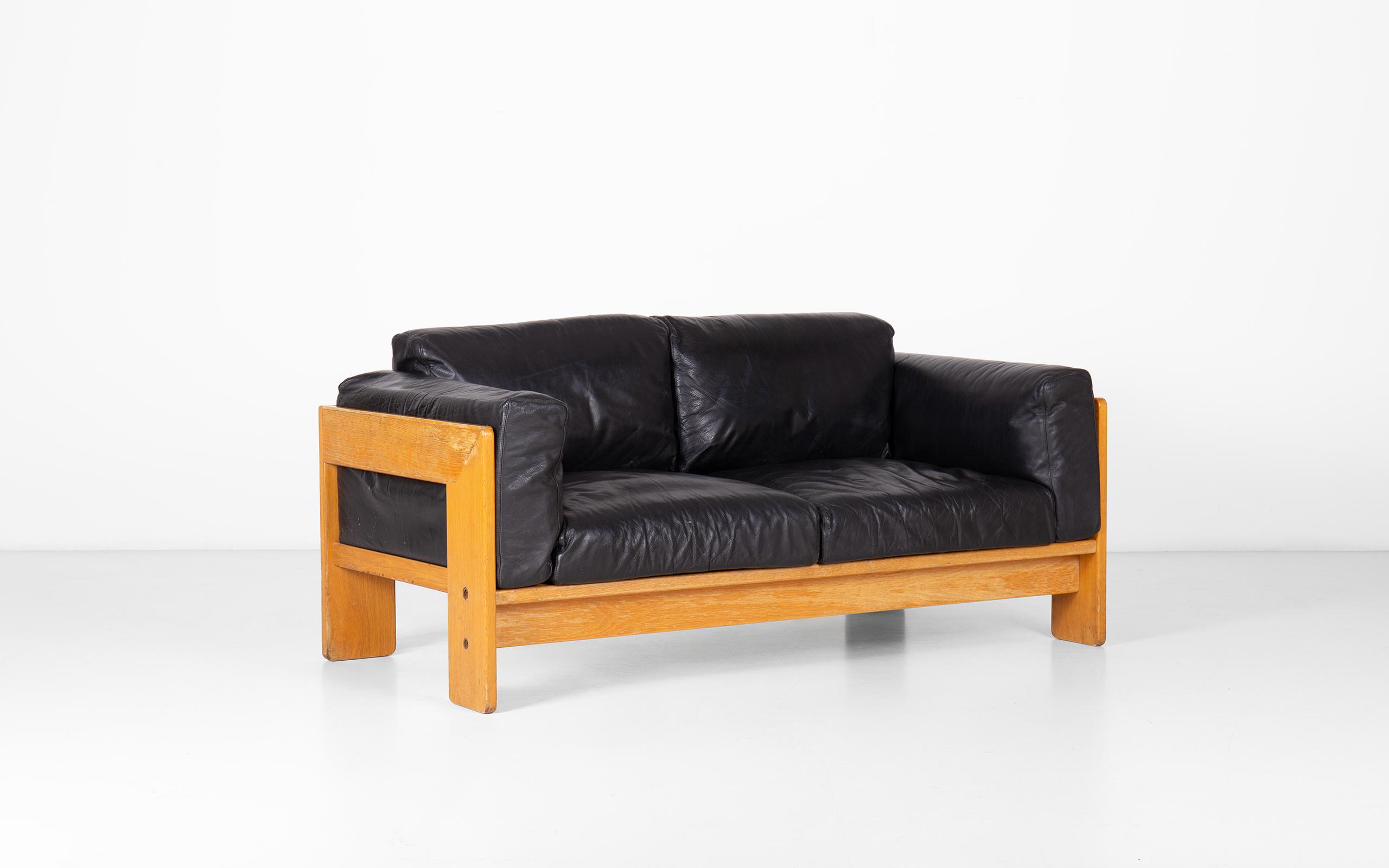 Bastiano 2 seater sofa black Matta_Tobia Scarpa